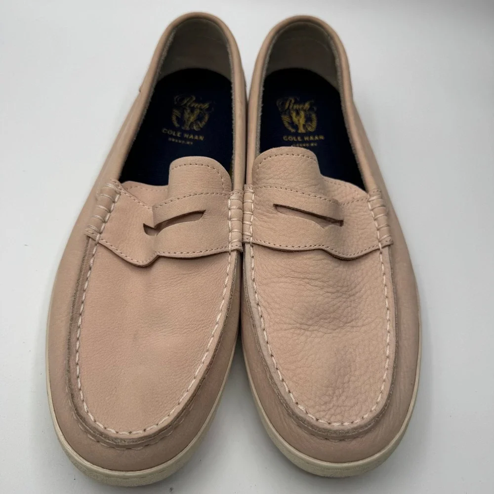 Cole Haan Pinch Maine Classic Penny Loafers nude pink Leather Mens 10.5